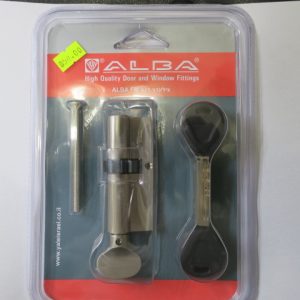 צילינדר 76 גלגל כפתור ALBA אקצנטרי - FM ניקל סאטן 33/43G