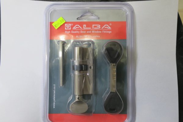 צילינדר 76 גלגל כפתור ALBA אקצנטרי - FM ניקל סאטן 33/43G
