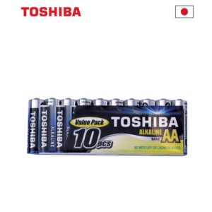 10 סוללות AA אלקליין טושיבה TOSHIBA