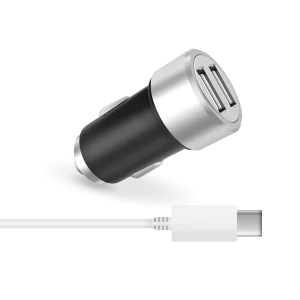 מטען רכב USB 2A TYPE C כפול