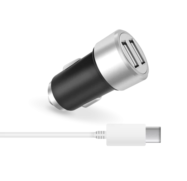 מטען רכב USB 2A TYPE C כפול